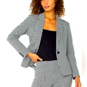 NWOT Zara Black and White Houndstooth Blazer Size L